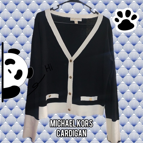 Michael Kors Black and White Cardigan - Picture 1 of 5